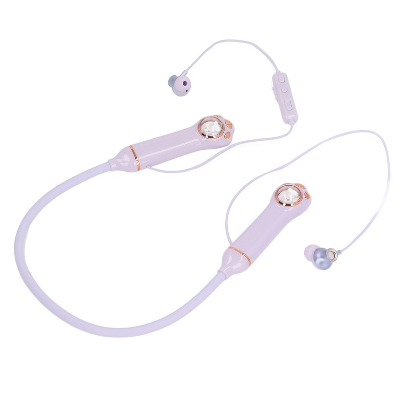 Neckband Earbuds IPX5 Bluetooth 5.3 Wireless Cat Pattern RGB Backlight