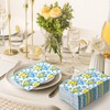 AnyDesign 100Pcs Lemon Guest Napkin Yellow Blue Print Disposable Paper
