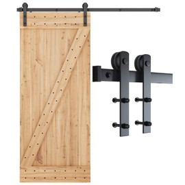 SMARTSTANDARD 6ft Barn Door Hardware kit, Barn Door Track, Sliding Door Hardware kit, Smoothly and Quietly -Heavy Duty Sturdy -Easy to Install, Fit 36" Wide Door Panel (I Shape Hanger)