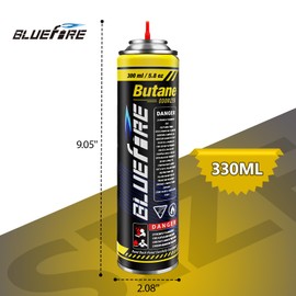 Butane Refill 10.56 fl oz Butane Fuel Refill Butane Canister for Torch Lighter Fluid Refill Canister Butane Torch Kitchen Blow Torch 300ml with 5 Different Nozzle Adapters(4 cans)