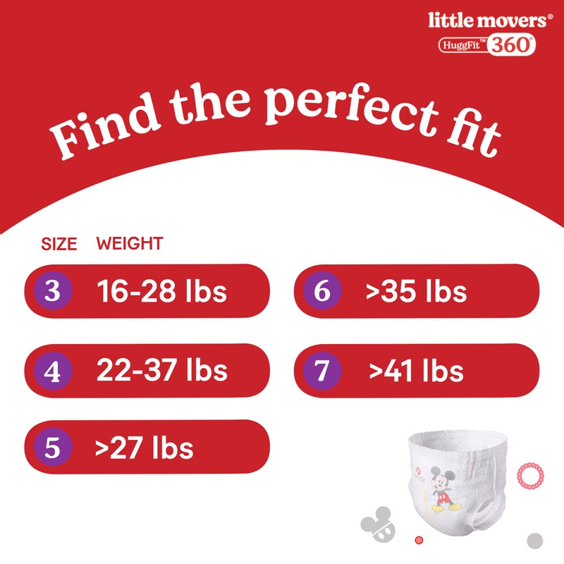 Huggies Size 7 Baby Diapers, Little Movers HuggFit 360° Baby