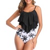 Vozobi Women's Tankini Swimsuits Two Piece Ruffle Flounce Top High