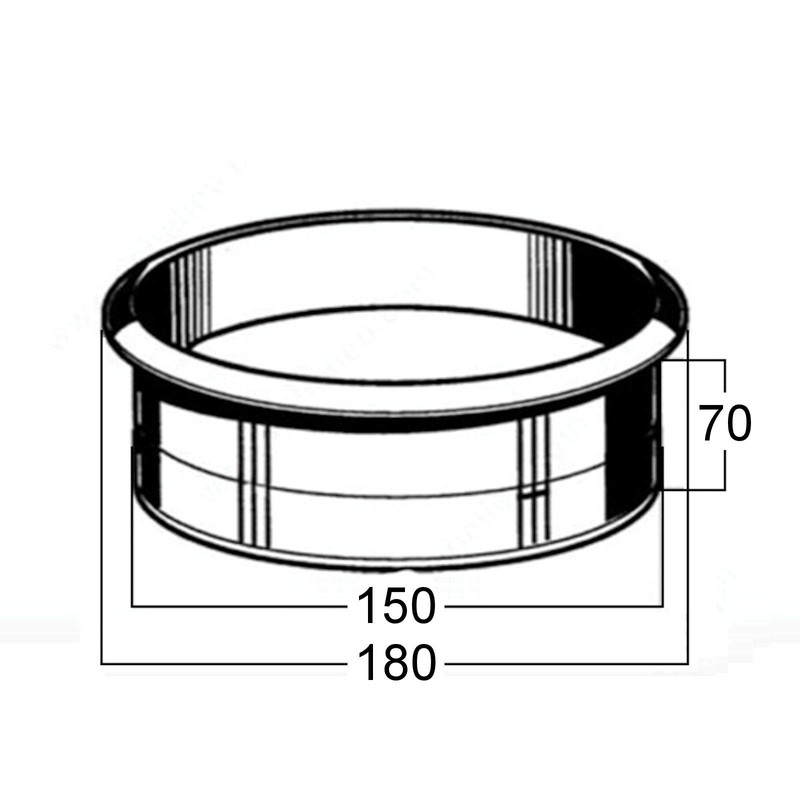 SOTECH Waste Insert Sleeve Stainless Steel Finely Brushed Diameter 180