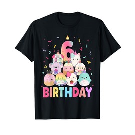 Happy 6th Birthday Squish Squad Mallow Girls Kids Cute T-Shirt