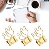 100Pcs Bunny Binder Clips Gold Cute Handle Durable Metal Multifunction