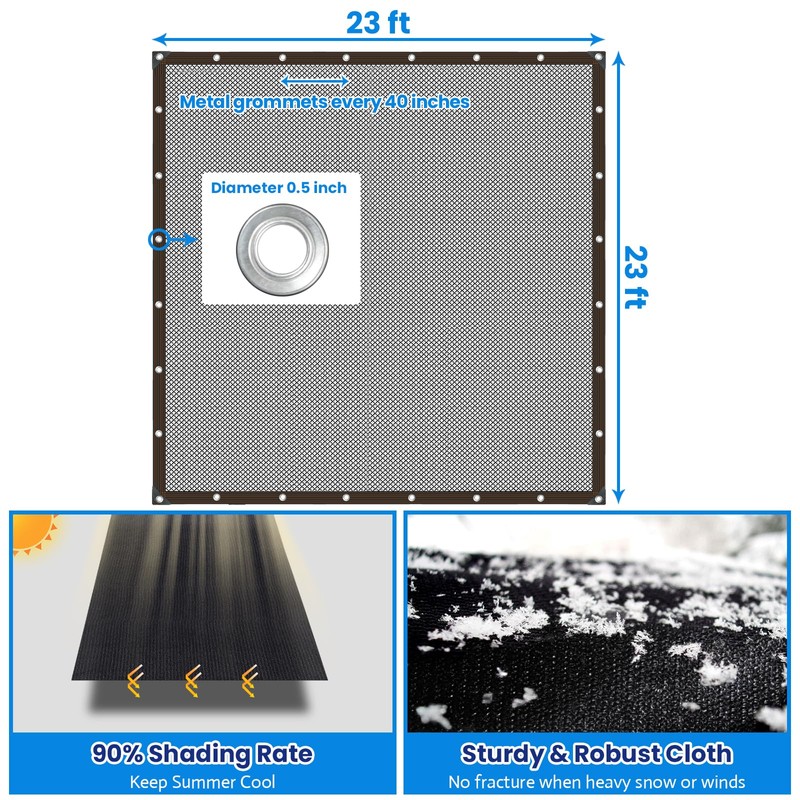 Riare 23ft Round Swimming Pool Net Screen, Fine Mesh Leaf