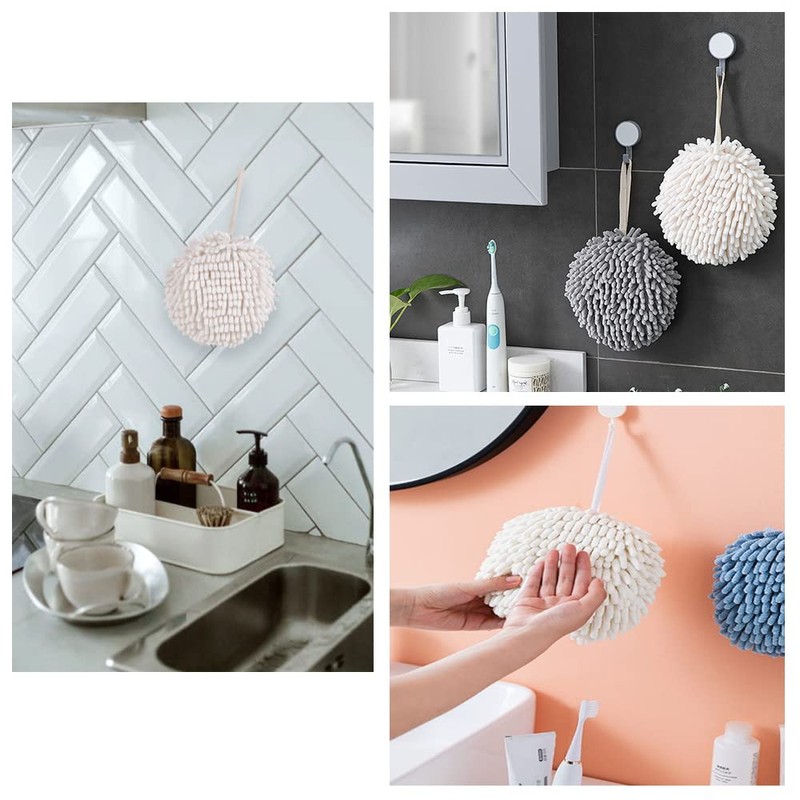WELOSUER Hand Towel Chenille Fuzzy Ball Towel Creative Hand Dry
