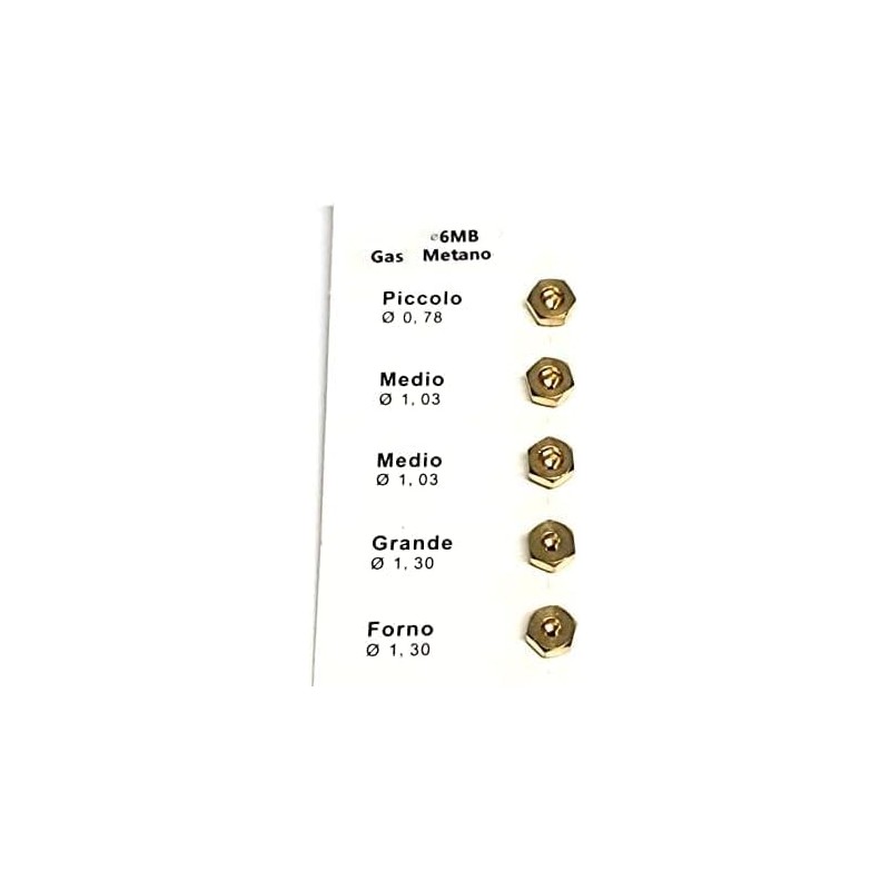 RYELDOM Set of 5 Nozzles 6 MB for Methane Gas