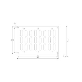 300x200mm / 12x8 inch Adjustable Sliding Hit and Miss Ventilation Grille - Black Metal Air Vent Cover
