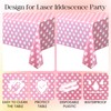 1 Piece Pink Polka Dot Rectangle Tablecloth - 54x72“ Decorative