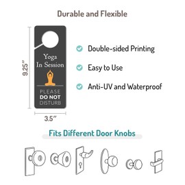 Do Not Disturb Door Hanger Sign, 2 Pack, Please Do Not Disturb Sign, Yoga In Session