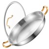 Yeksum 14 Inch Stainless Steel Paella Pan with Lid,Frying Pan,