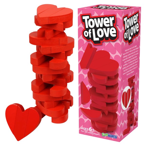 Funwares Wooden Blocks Stacking Game, Tumbling Tower and Balance Game,