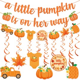 A little Pumpkin Is On Her Way Banner Little Pumpkin Baby Shower Decorations Little Pumpkin Banner Orange Pumpkin Girl Baby Shower Decorations Baby Shower Banner Pumpkin Decorations for Girl Fall Baby
