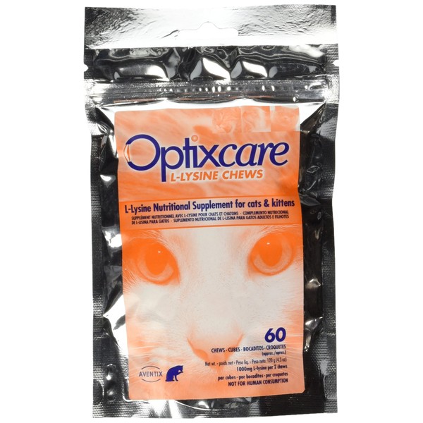 Optixcare 72-2 L-Lysine Chews for Cats & Kittens, 60 Count (Pack of 1)