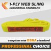 1-Ply Webbing Sling 1”x 12ft Lifting Straps 2Pack Heavy Duty
