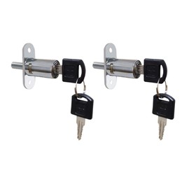 VictorsHome Push Plunger Lock 19mm x 32mm Cylinder Head Chrome Plated Zinc Alloy Keyed Different 2 Pack