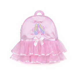 WVMKOR Kids Ballerina Dance Bag for Girls, Duffel is The Perfect Size for Ballet Class,Dance Recitals,Weekend Overnight, Short trips,Carry-on Size (Pink backpack)