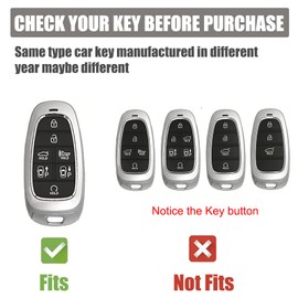 Gematay Compatible for Hyundai Key Fob Cover with Keychain Lanyard, Key Fob Protector Shell Compatible with 2019 2020 2021 Hyundai Sonata Nexo 2022 Hyundai Tucson Keyless Entry Smart Key Case