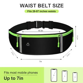 Flintronic Running Belt, Sports Belt, Fitness Belt with Adjustable Elastic Band, Sweatproof Waist Bag for Jogging Running and Other Outdoor Activities, Suitable for All Smartphones, #4 B-Black,