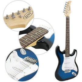 SUPERDEAL 39" Full Size Electric Guitar with Amp, Case and Accessories Pack Beginner Starter Blue