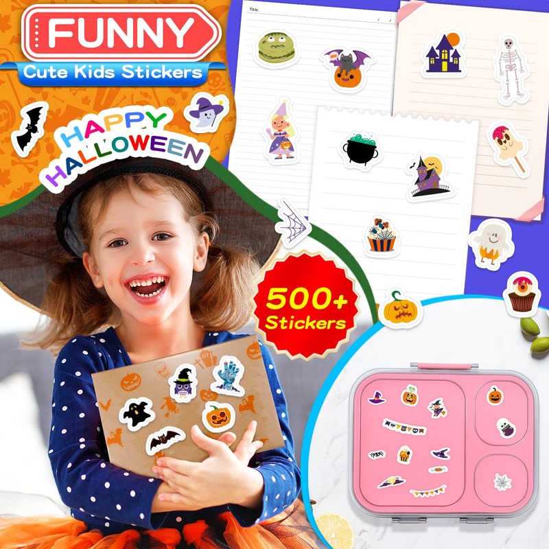 24 Sheets Halloween Stickers, 500+ Stickers Variety Pack