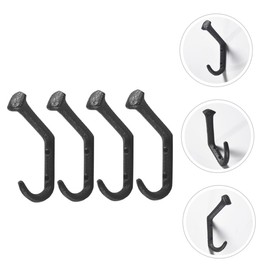 Ciieeo Railroad Spike Hooks 4pcs Coat Towel Door Cast Robe Pastoral Iron Farmhouse Retro Black Hooks Style Home Mounted Hanger