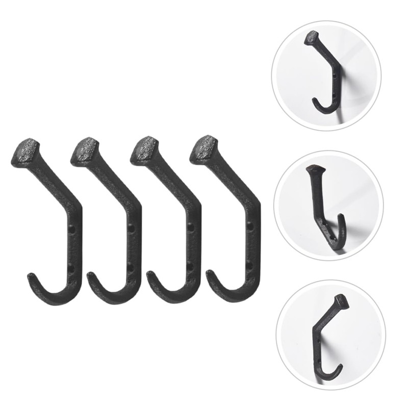 Ciieeo Railroad Spike Hooks 4pcs Coat Towel Door Cast Robe