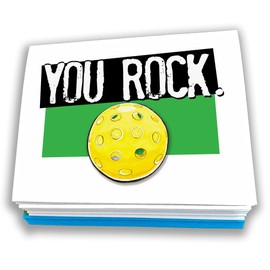 Pickleball You Rock Note Cards 12-Pack (4.25"x5.5") Illustrated Sports Powercards Thank You Note Card Set Perfect for Pickleball Players, Coaches, Fans and Fanatics - They'll Love 'Em!