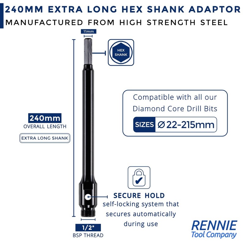 Pack Of 2 x Hex Shank Drill Adapters/Arbors For Use