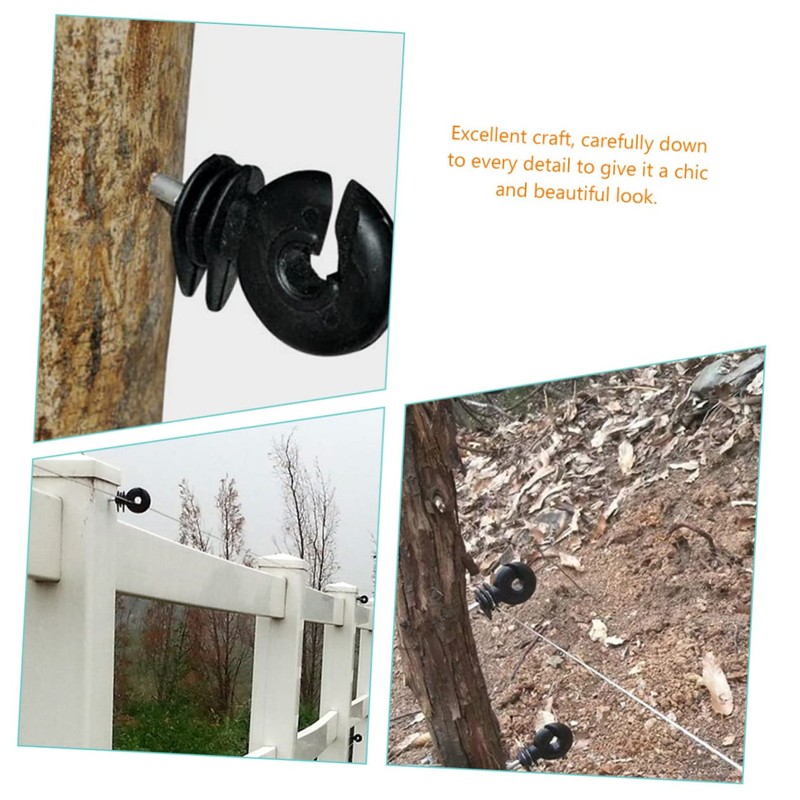 CAXUSD 50pcs Electric Fence Insulators Screw in Ring Insulator for