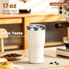 MUCR 17 oz Ceramic Lined Travel Tumbler with Cleaning Brush,