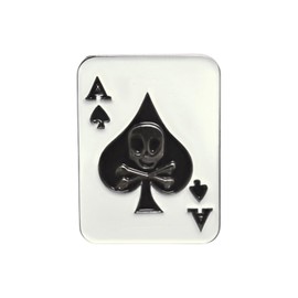 F NODE Spade Ace Skull Skull Pin Badge Playing Card Poker Approx. 0.7 x 1.0 inches (1.9 x 2.5 cm), Men's, Women's, Alloy Steel