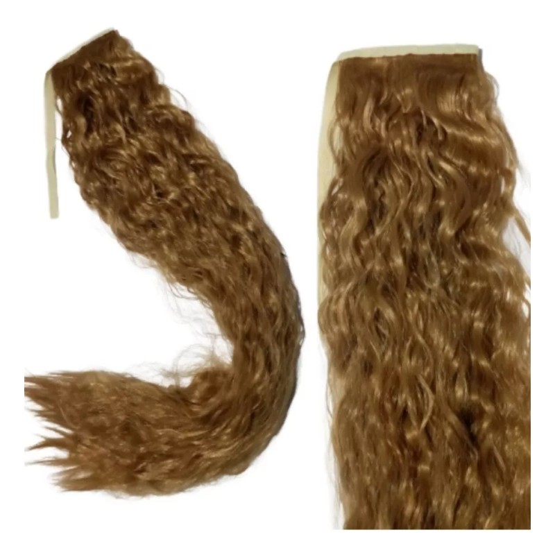 TASSYME ACCESORIOS Coleta Extra Larga Dorada Rizada Mujer Moderna Bonita
