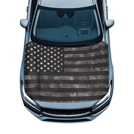 Oramclsy American Flag Print Car Hood Cover Stretch Material Car Hood Cover Waterproof Automotive Accessories Easy Installation for Car Hood Protection and Decoration