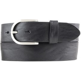 BELTINGER Women's Belt Made of Full Cowhide Leather Distressed Look 4 cm Jeans Belt for Women 40 mm Leather Belt Vintage Look 4 cm, black, silver