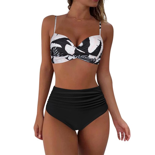 RXRXCOCO High Waisted Bikini Set Push Up Bikini Top with
