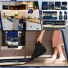 Fourluoo 10 Pcs Marble Kitchen Dish Towels Rugs Oven Mitts