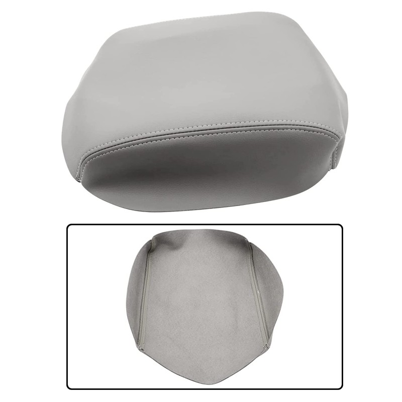 Priprilod Gray Leather Armrest Center Console Lid Replacement Cover Compatible