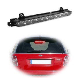 GTINTHEBOX for 2007 2008 2009 2010 2011 2012 2013 2014 Mini Cooper R56 R57 R58 R60 High Mount 3rd Brake Light Black Chrome Lens Red Led