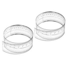 PATIKIL Film Flexible Ruler 40cm 0.1mm Scale with R Angle and Width Lines Clear PET Plastic Soft Folding Straight Ruler for Factory, Transparent, 2 Pcs