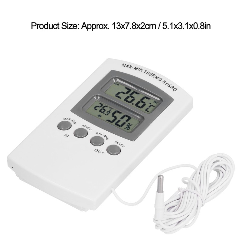 LCD Temperature and Humidity Monitor WallMountable Wired Flower Planting Hygrometer