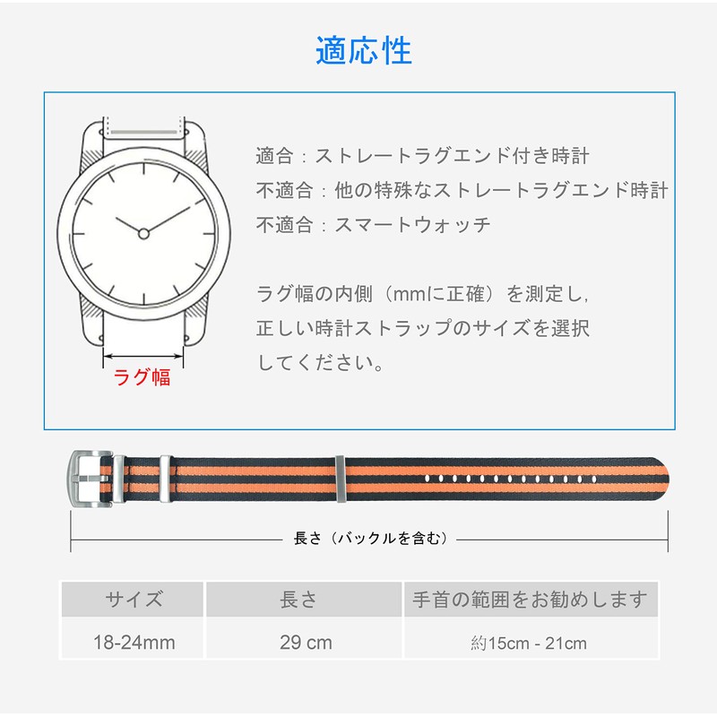 [MZBUTIQ] Nylon Watch Band Replacement (18mm, 20mm, 22mm, 24mm)