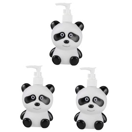 ABOOFAN 3pcs Multifunctional Liquid Container Boys and Girls Shampoo Bottle Press Pump Adorable Panda Shape Easy Refill