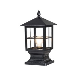 SLAWA Outdoor Post Light Fixture, Modern Outdoor Column Lights IP54 Waterproof Aluminum Pillar Lights Outdoor Lighting for Yard Garden Patio Path, with Clear Glass Shade