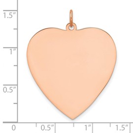 925 Sterling Silver Rose Gold Plated Engraveable Love Heart Pendant Necklace Polished Front Satin Back Disc Measure - Pendant for Women