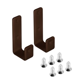 Joyangy 2pcs Heavy Duty Bunk Bed Ladder Hooks, 1 Inch Coffee PVC Coated Metal J Hook Hangers, Utility Library Ladder Hardware Brackets for Loft Bed Stairs, Camper/RV, Garage Storage & Tools