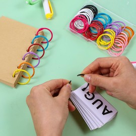 Oruola 50pcs Paper Rings,Binder Rings,Office Metal Book Rings,Binder Rings 1 Inch for Flash Cards,Colorful Metal Rings for Index Cards,Notebook Rings Paper Rings for Home Office School, 10Colors