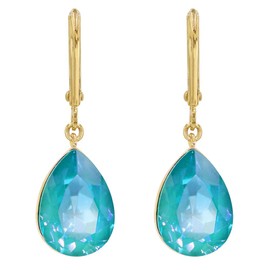 Adrianne Picard Crystals, Aretes con Cristales de Alta Calidad y con Baño de Oro de 22 Kilates.-Joyería de Mujer