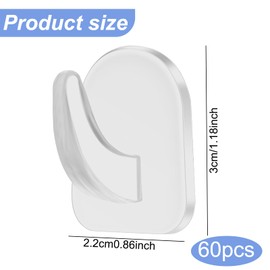 Hoxfly Haken Klebehaken, 30 Stück Wasserdicht und Ölfest Mehrzweck Klebe Haken, Klebehaken Transparent Ohne Bohren für Deko, Multifunktionale Wandhaken Selbstklebend für Küche, Badezimmer, Bad